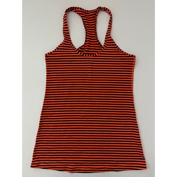 lululemon orange and navy nulu racerback tank - size 6 - Picture 4 of 4